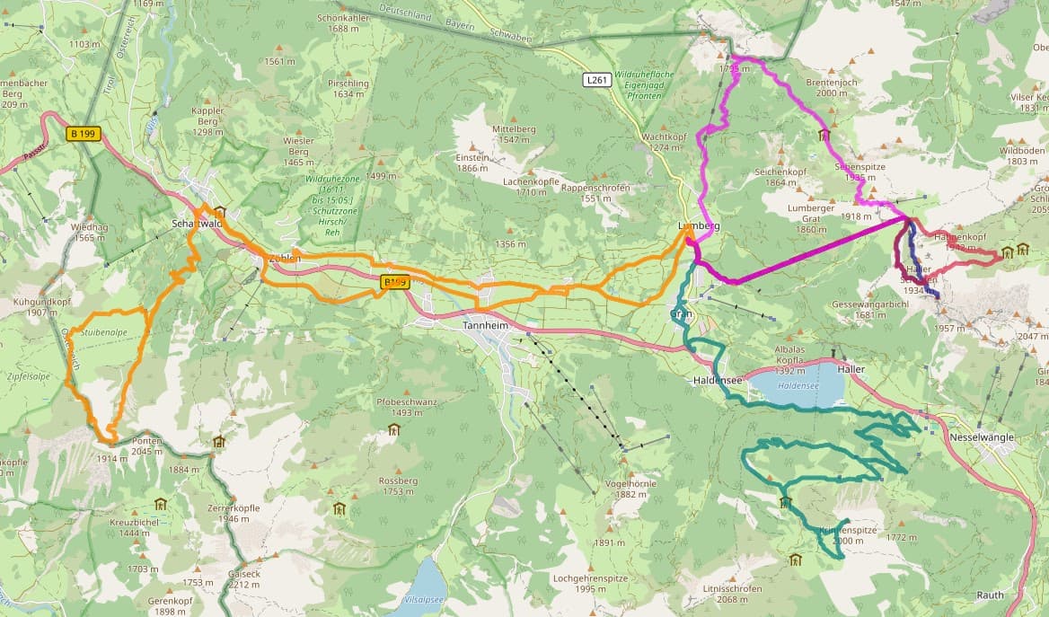 Karte Tannheimer Tal